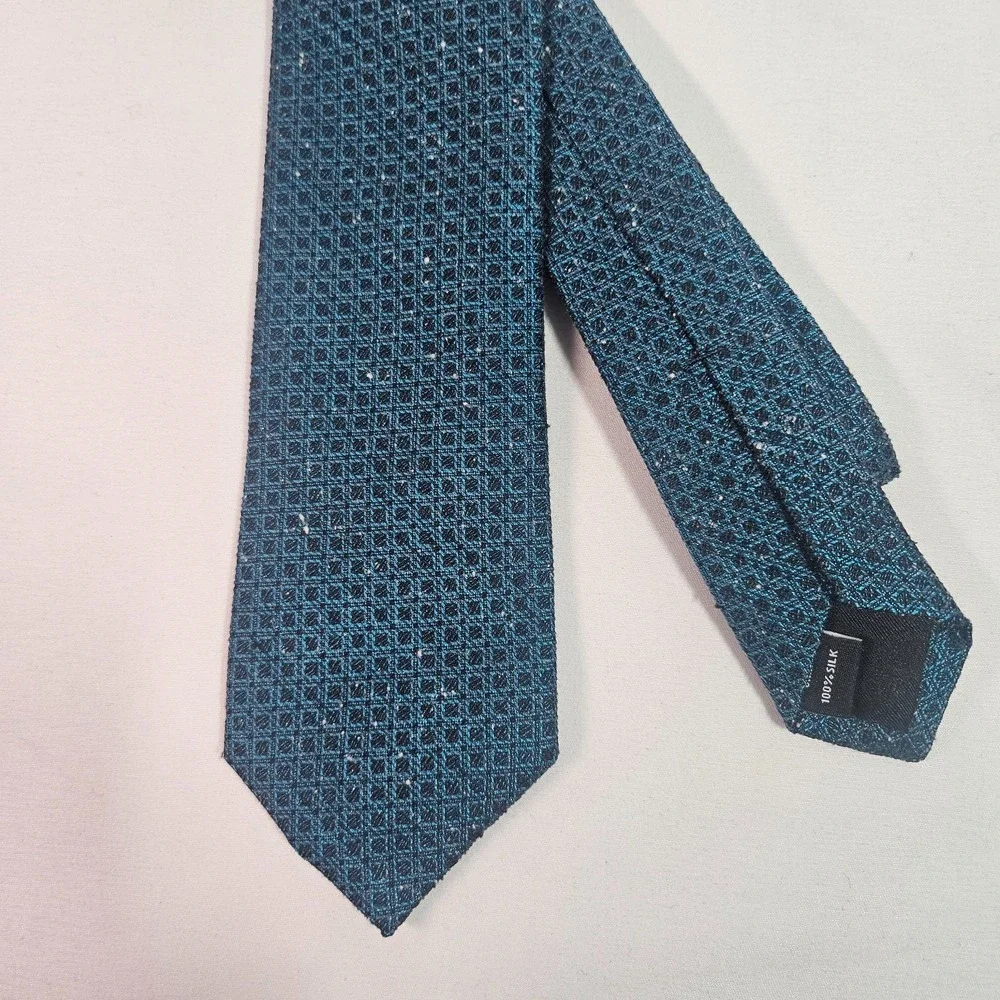 New Murano 100% Silk Tie Men Gray Blue 2.75